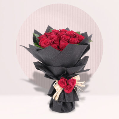 Red Rose in Black Wrap