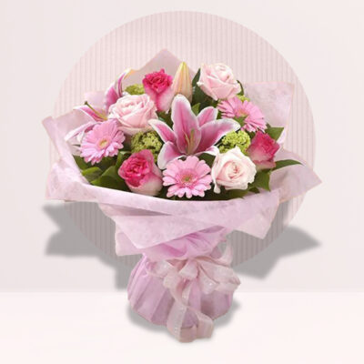 Lavish Pink Lilly with Pink Gerberas