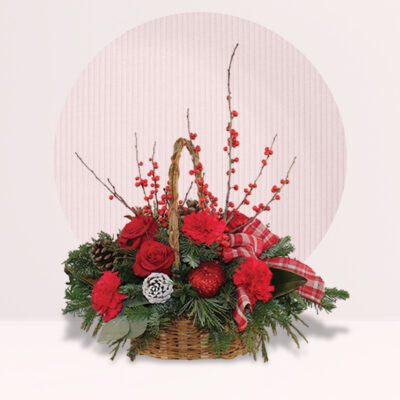 Basket of Fresh Wreath With Decor
