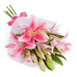 Treasured Pink Lilies Bouquet
