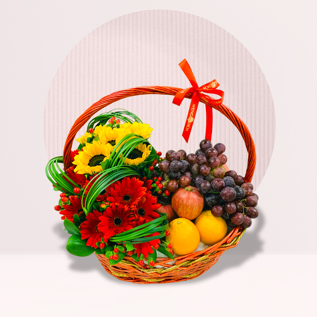 Buy Basket Of Fruits & Flower Online Fruit Basket Delivery