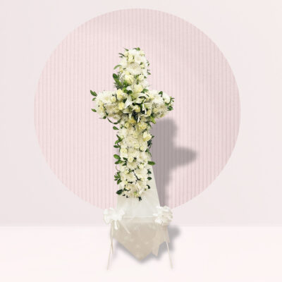 Graceful White Cross Tribute