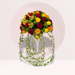 order roses with vase for deepavali online