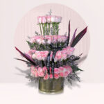 order pink rose table flower arrangement online