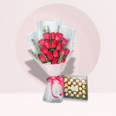 roses and ferrero rocher bouquet for valentine
